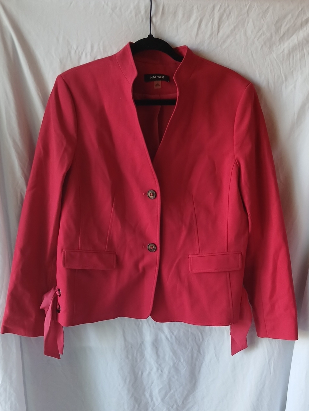 Nine West Hot Red/Pink Blazer Tie-Detail On Sides